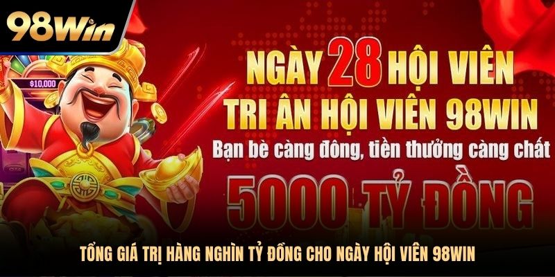Khuyến mãi 98Win hấp dẫn trong ngày hội viên vào 28 hàng tháng